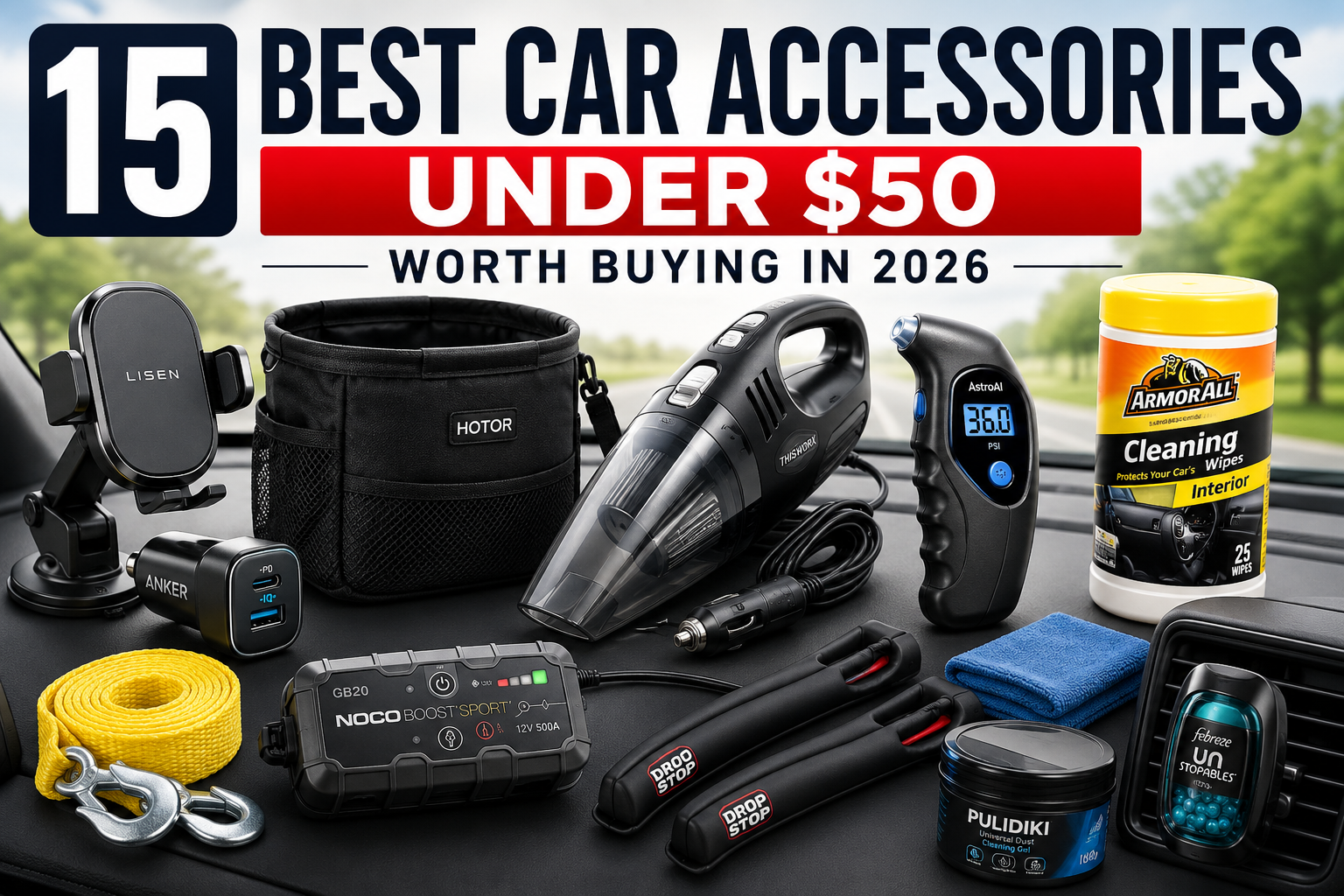 15 Best Car Accessories Under $50 for Uber & Rideshare Drivers in 2026